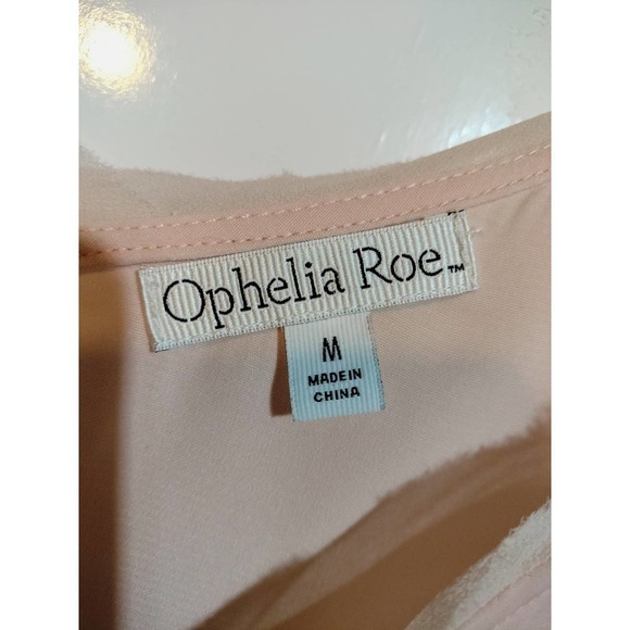 Ophelia Roe NWT light peach/pink color camisole with lace trim woman size medium - Picture 6 of 7
